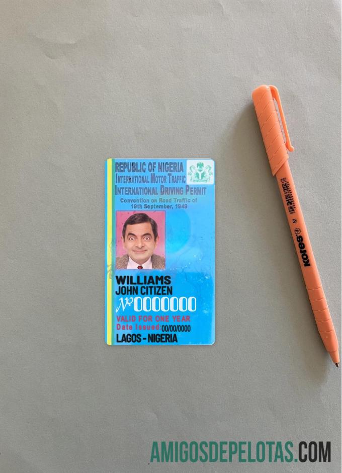 Carteira de motorista internacional da Nigéria fotolook frente exemplo real